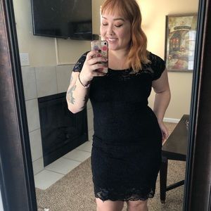 Ci Sono Black Lace Dress